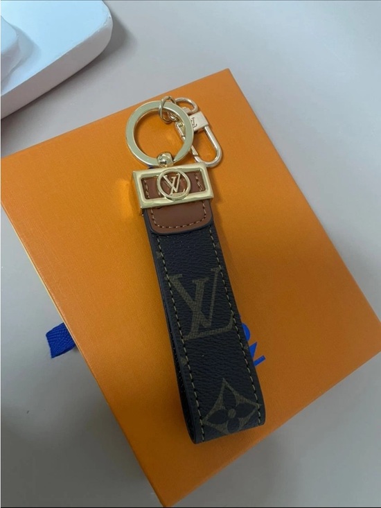 Louis Vuitton Brown Monogram Leather Key Fob with Gold Hardware main image 2